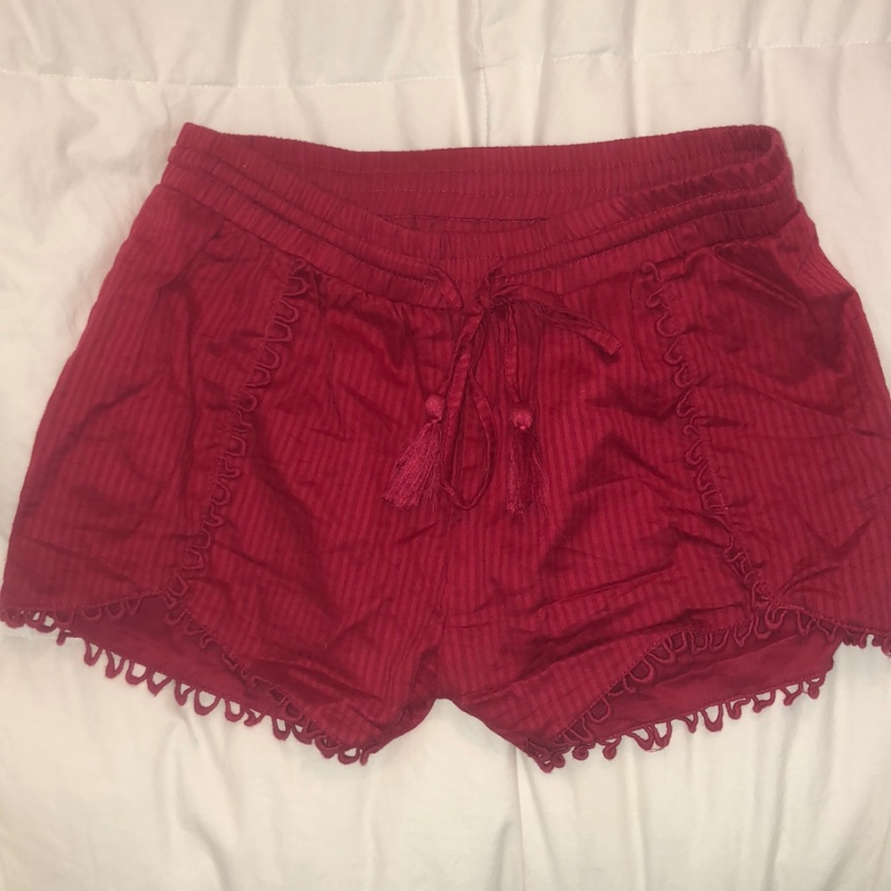 Pacsun red tie shorts